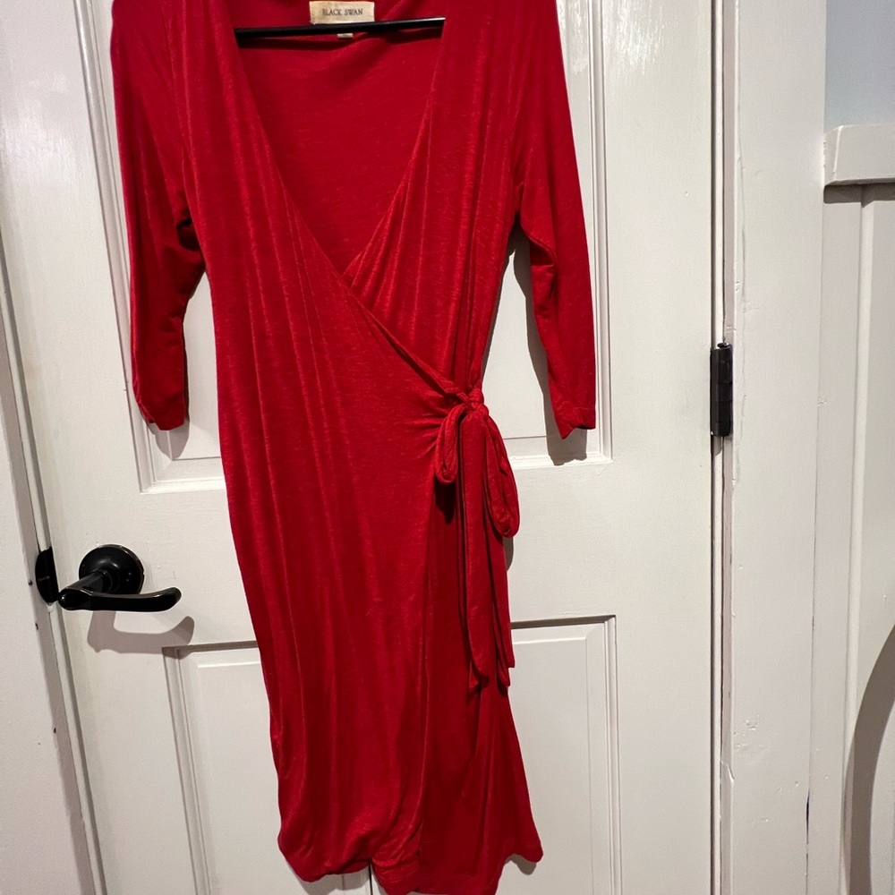 Vibrant Red Long Sleeve Dress